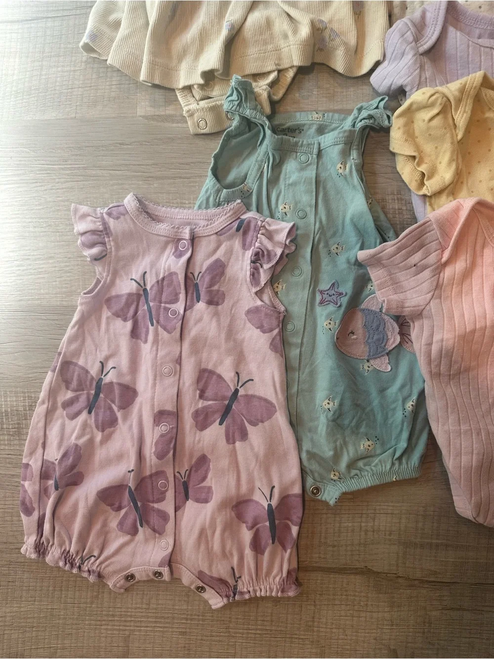 Pastel Baby Girl Clothing Lot in Pink, Peach, Lavender - 0-3 month